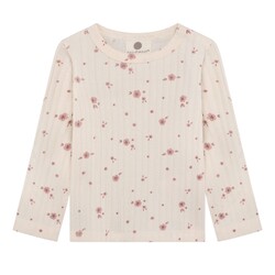 En-fant Chandail manche longue fleurs - Pearled ivory