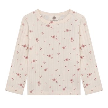 En-fant Chandail manche longue fleurs - Pearled ivory