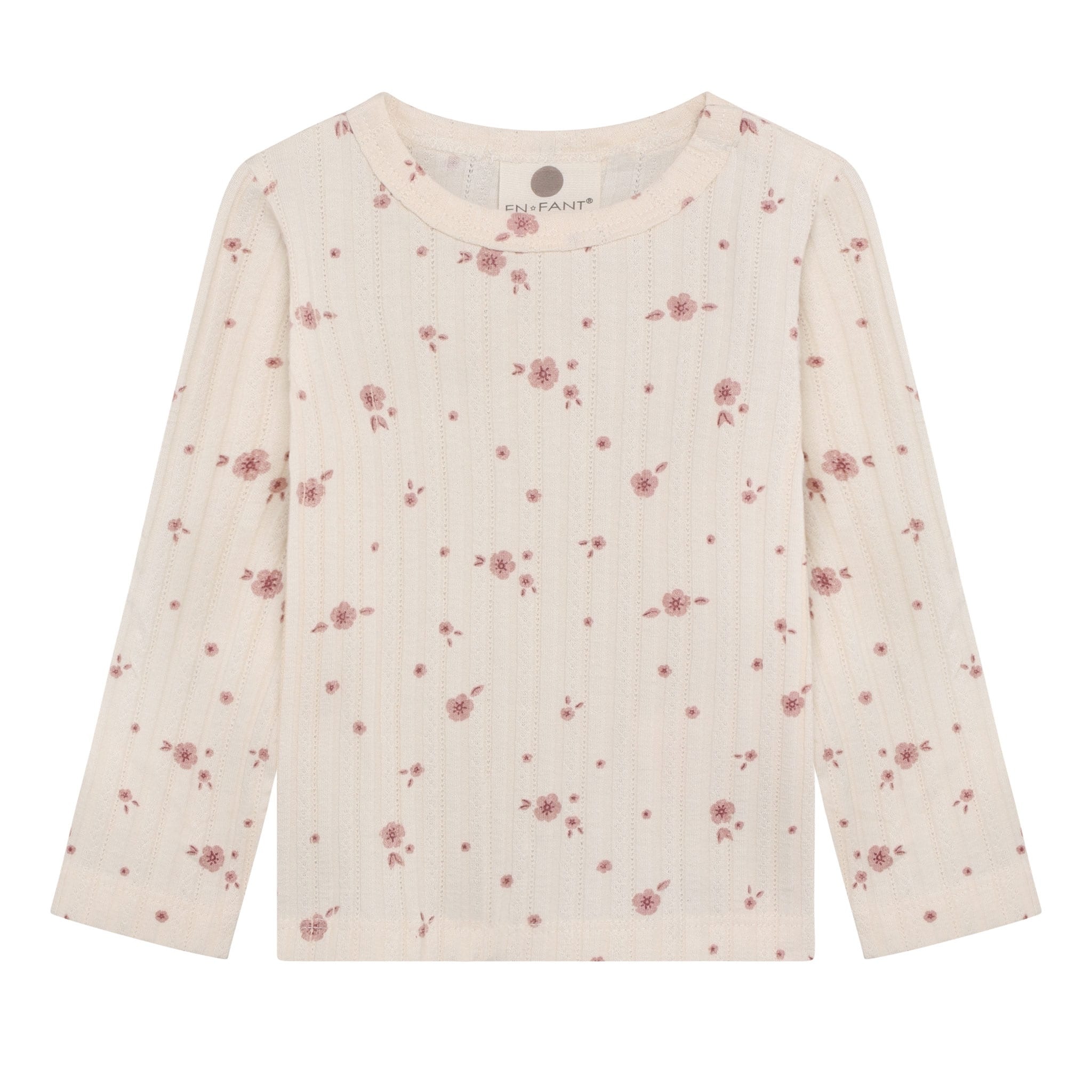 En-fant Chandail manche longue fleurs - Pearled ivory