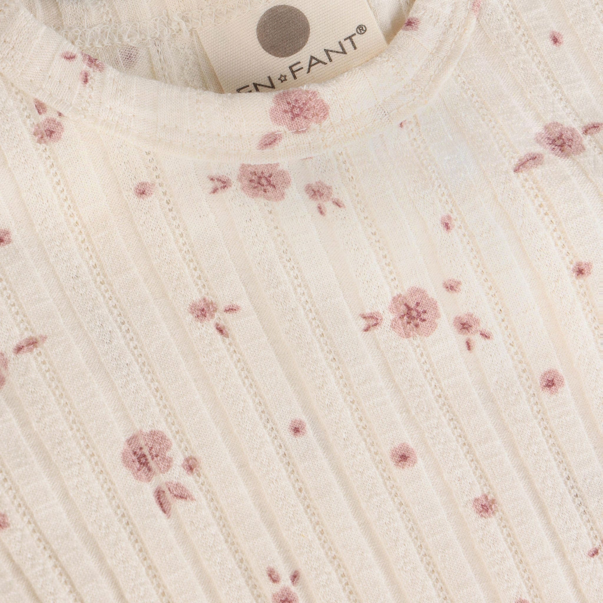 En-fant Chandail manche longue fleurs - Pearled ivory