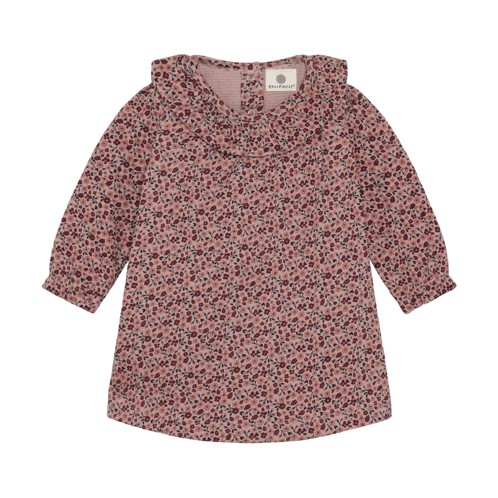 En-fant Robe imprimé de fleurs - Adobe rose