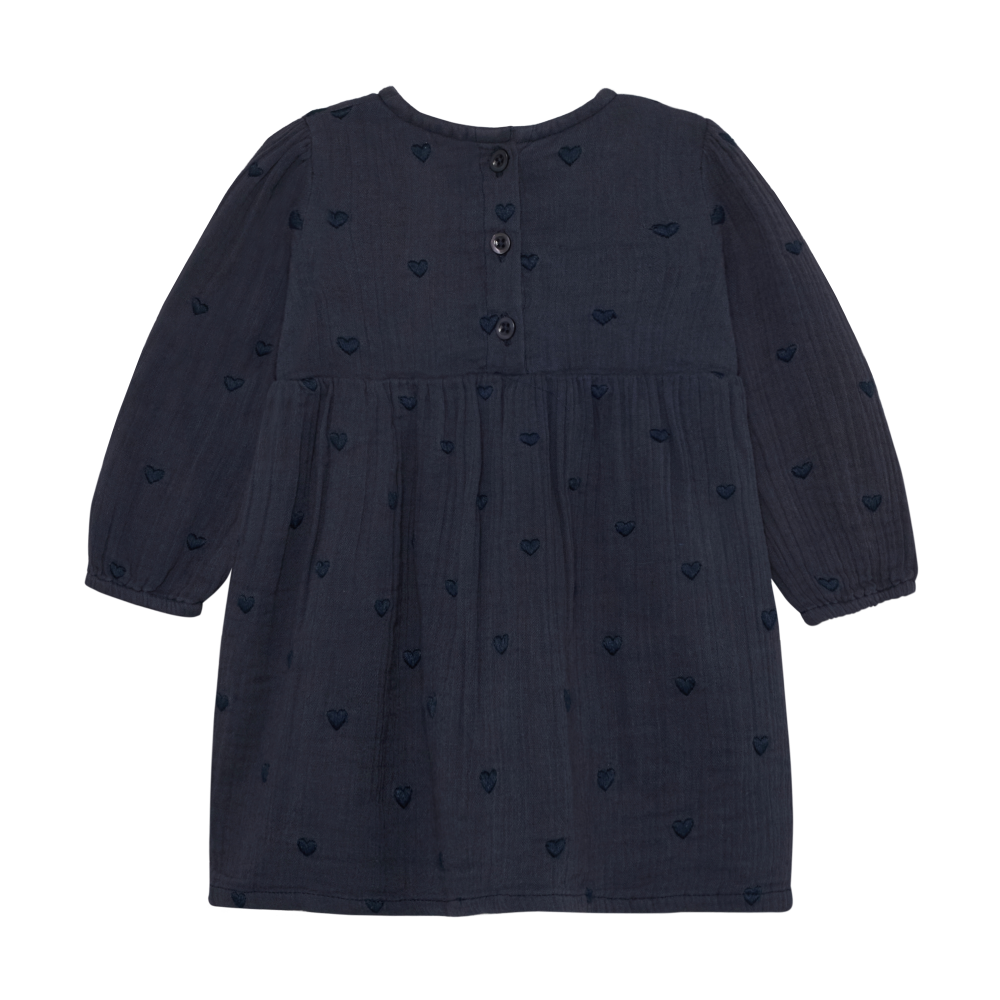 En-fant Robe manche longue tissé coeur - Parisian night