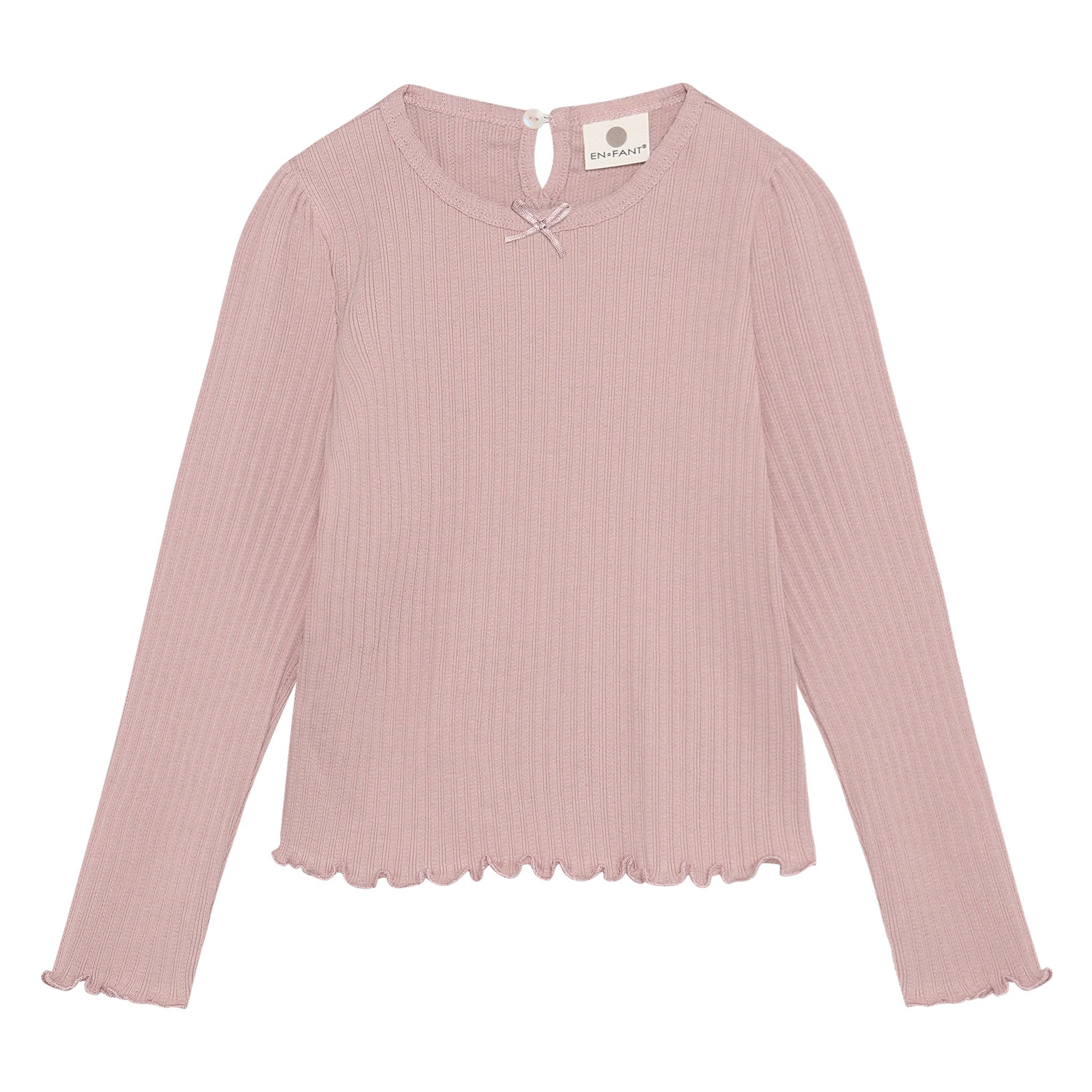 En-fant Chandail manche longue pointelle - Adobe rose