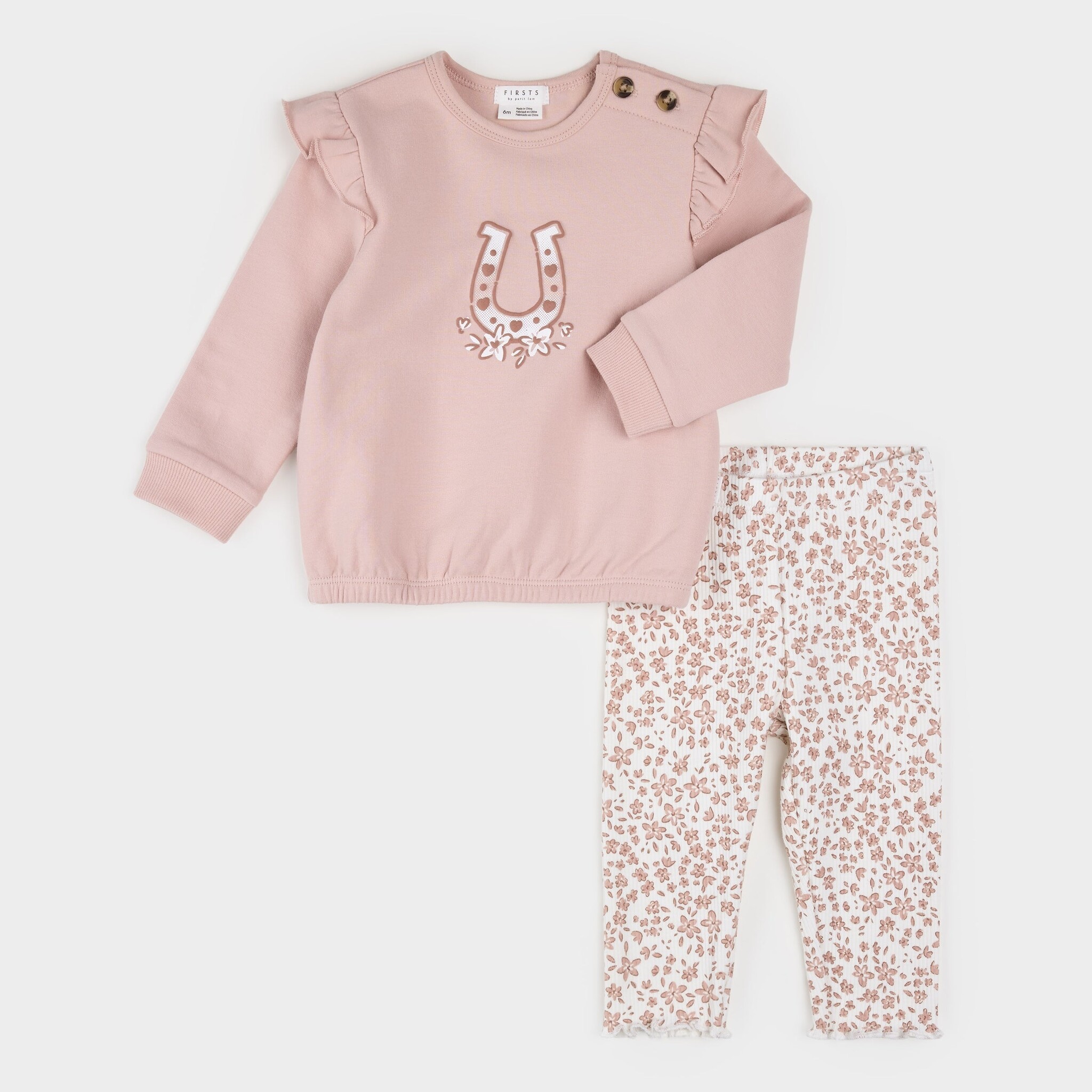 Petit Lem Ensemble legging avec fer cheval - Rose