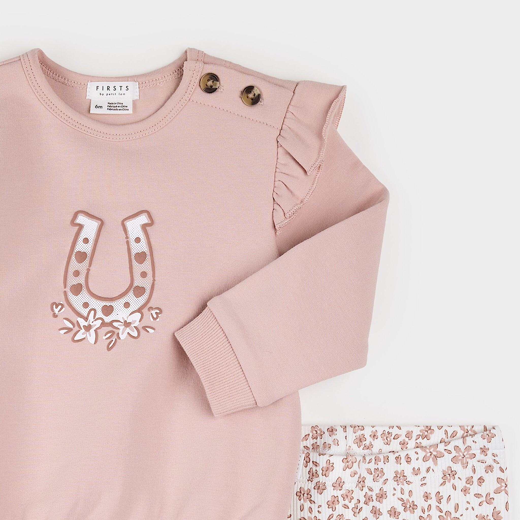 Petit Lem Ensemble legging avec fer cheval - Rose