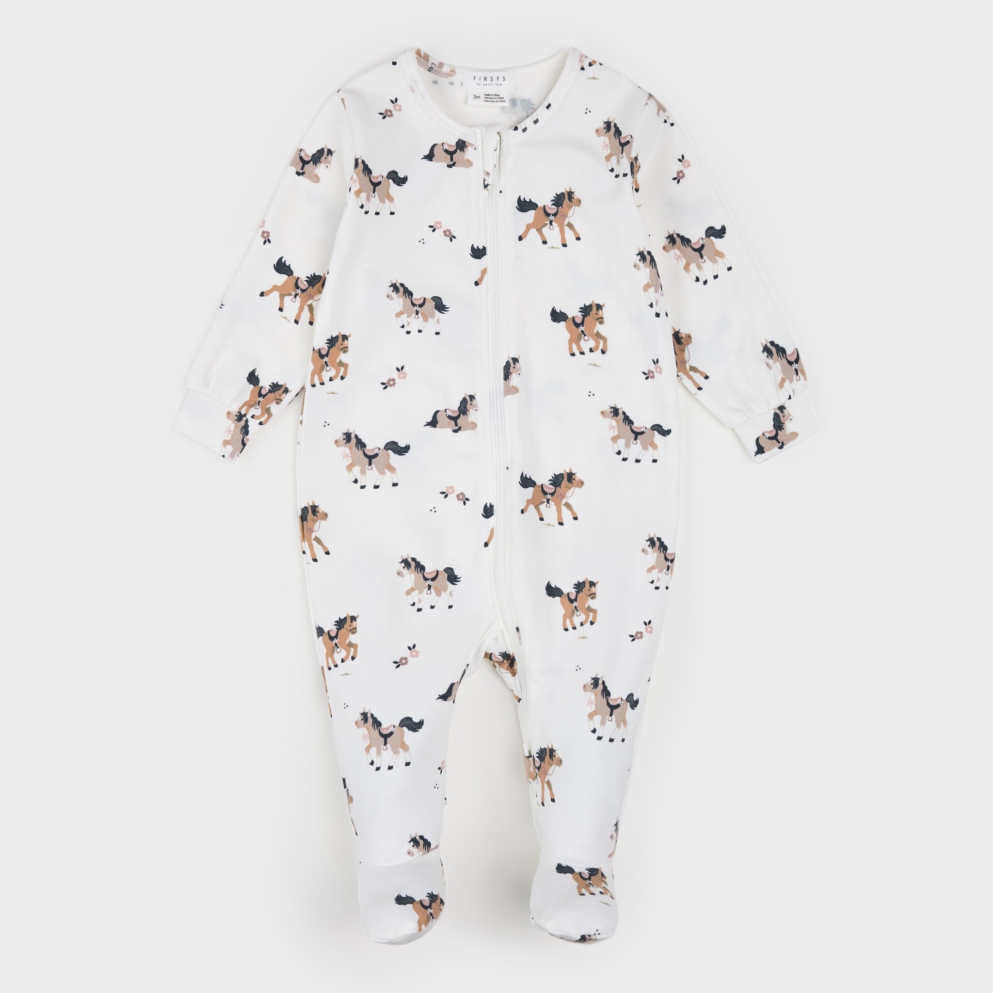 Petit Lem Dormeuse Cheval/fleurs - Off white