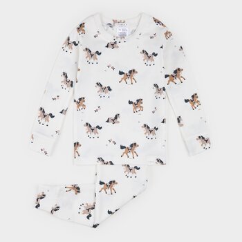 Petit Lem Ensemble pyjamas Cheval/fleurs - Off white