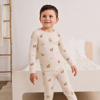 Petit Lem Ensemble pyjamas vache - Beige
