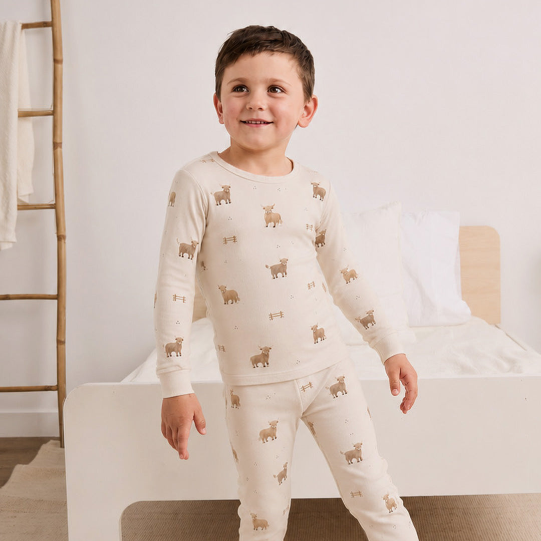 Petit Lem Ensemble pyjamas vache - Beige