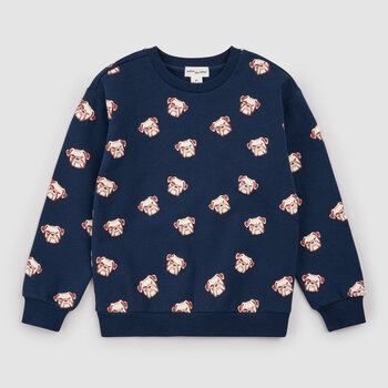 Miles the label Bulldogs Print on Navy Sweatshirt