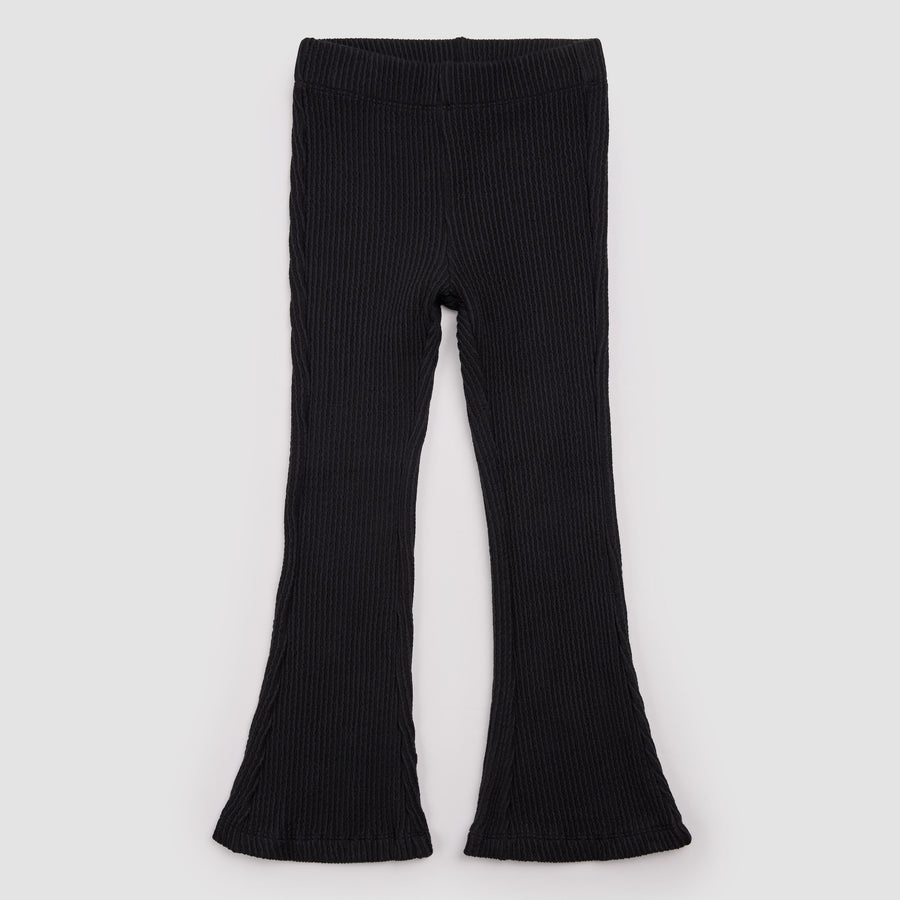 Miles the label Black Flared Rib Leggings