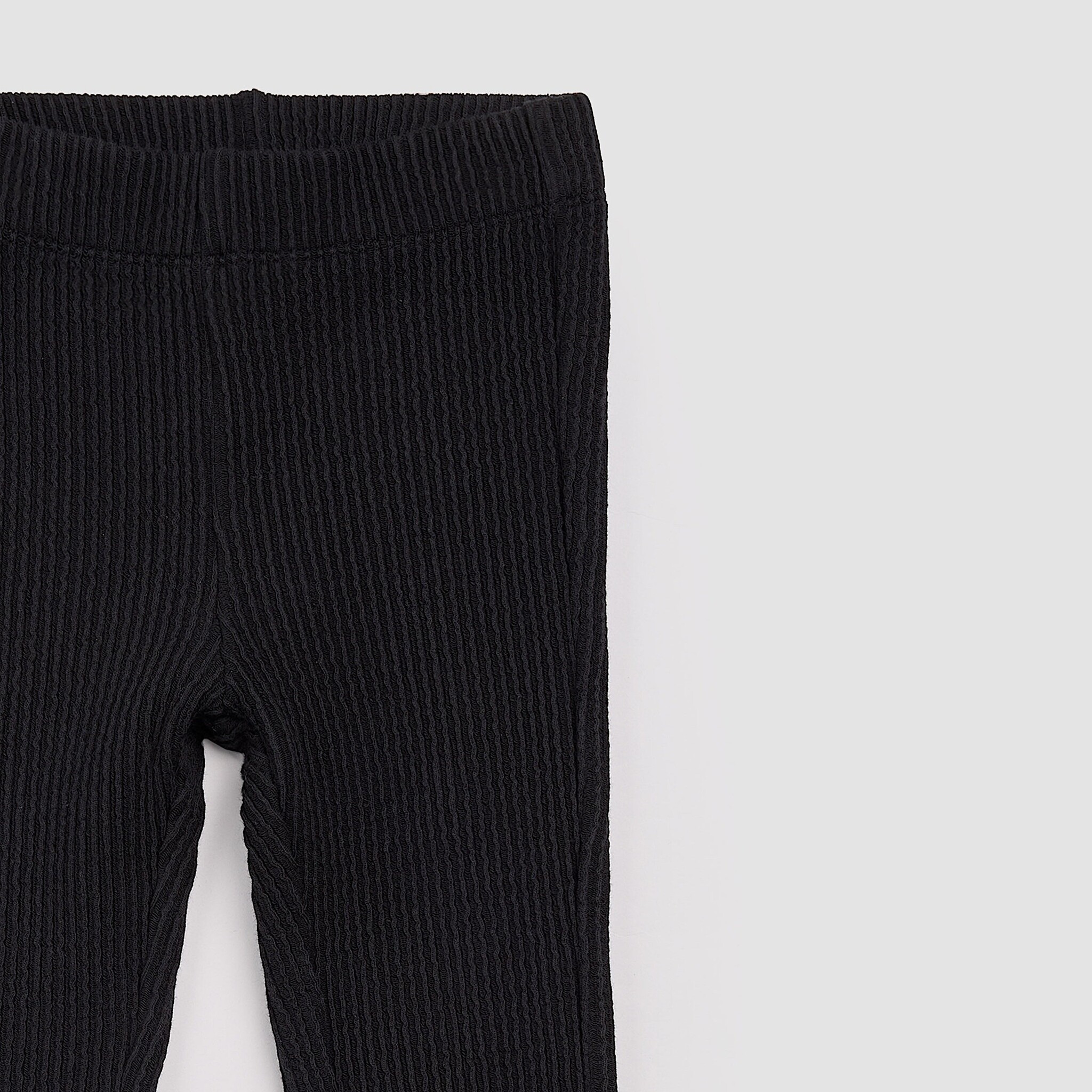 Miles the label Black Flared Rib Leggings