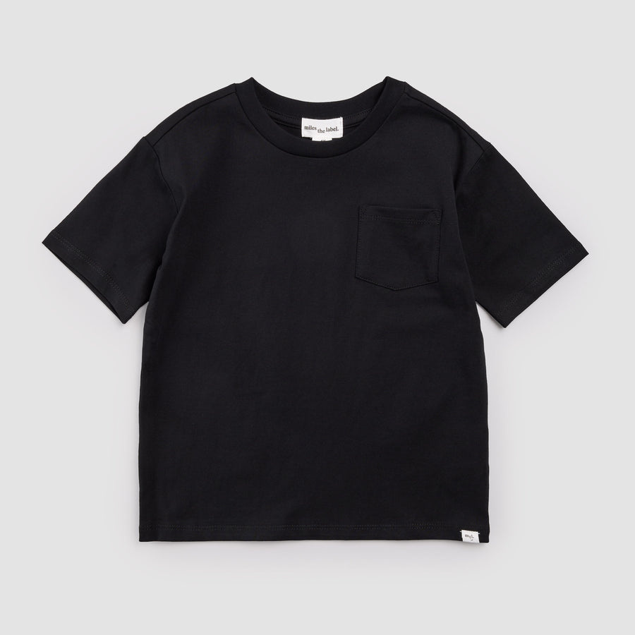 Miles the label Black Miles Basics Pocket Tee