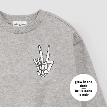 Miles the label Skeleton Crew Glow In the Dark Grey Mix Sweatshirt