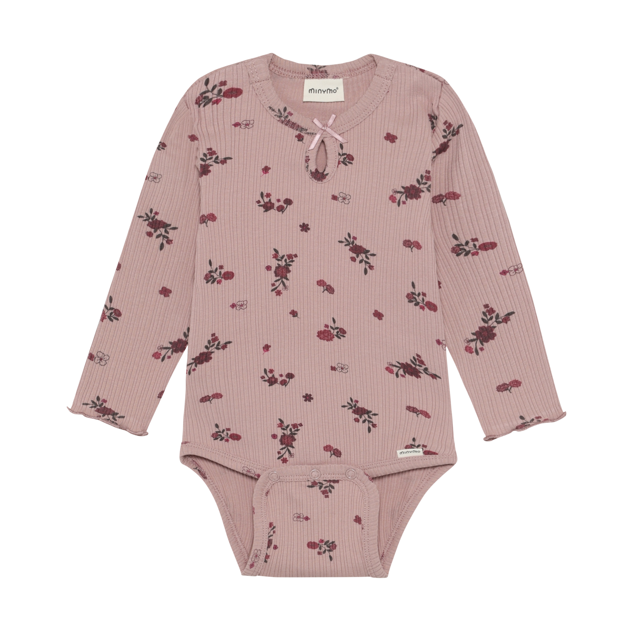 minymo Cache-couche côtelé imprimé de fleurs - Fawn