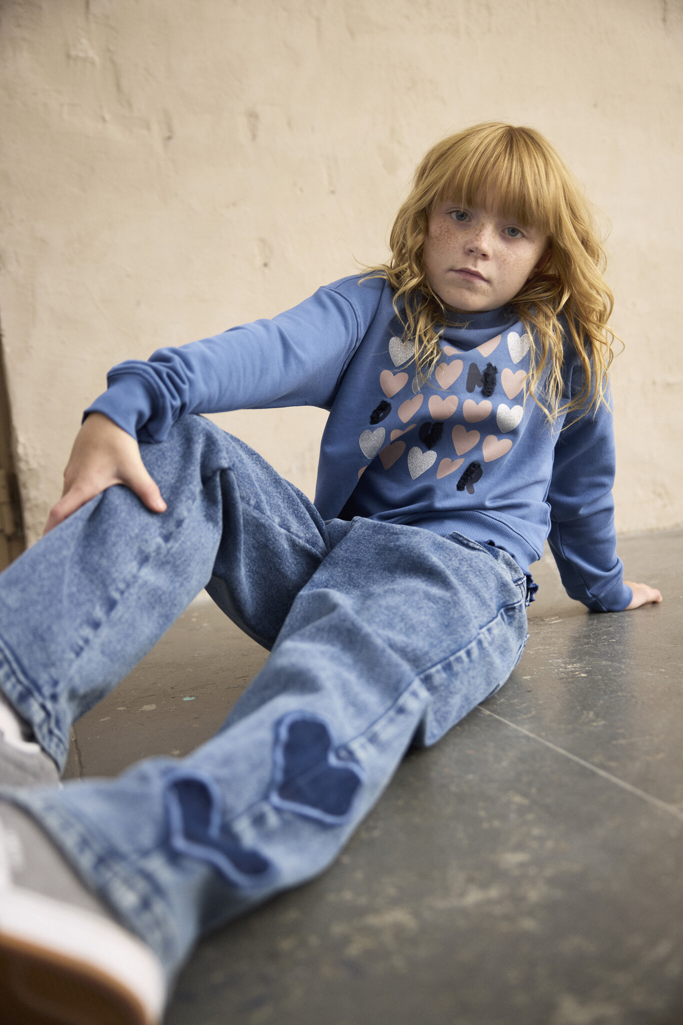 minymo Jeans jambe large coeur