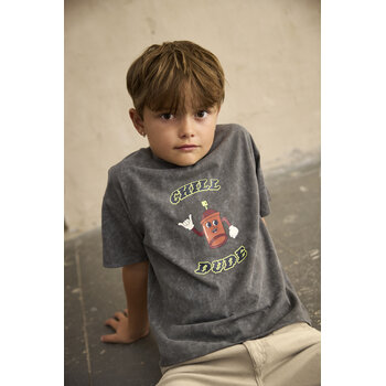minymo T-shirt délavé ''Chill dude'' - Iron oxide