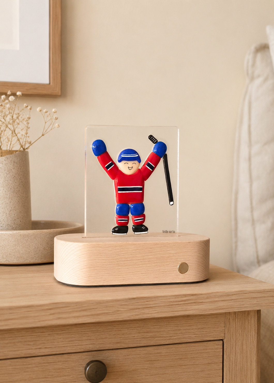 Veille Sur Toi Lampe de table - Joueur de Hockey