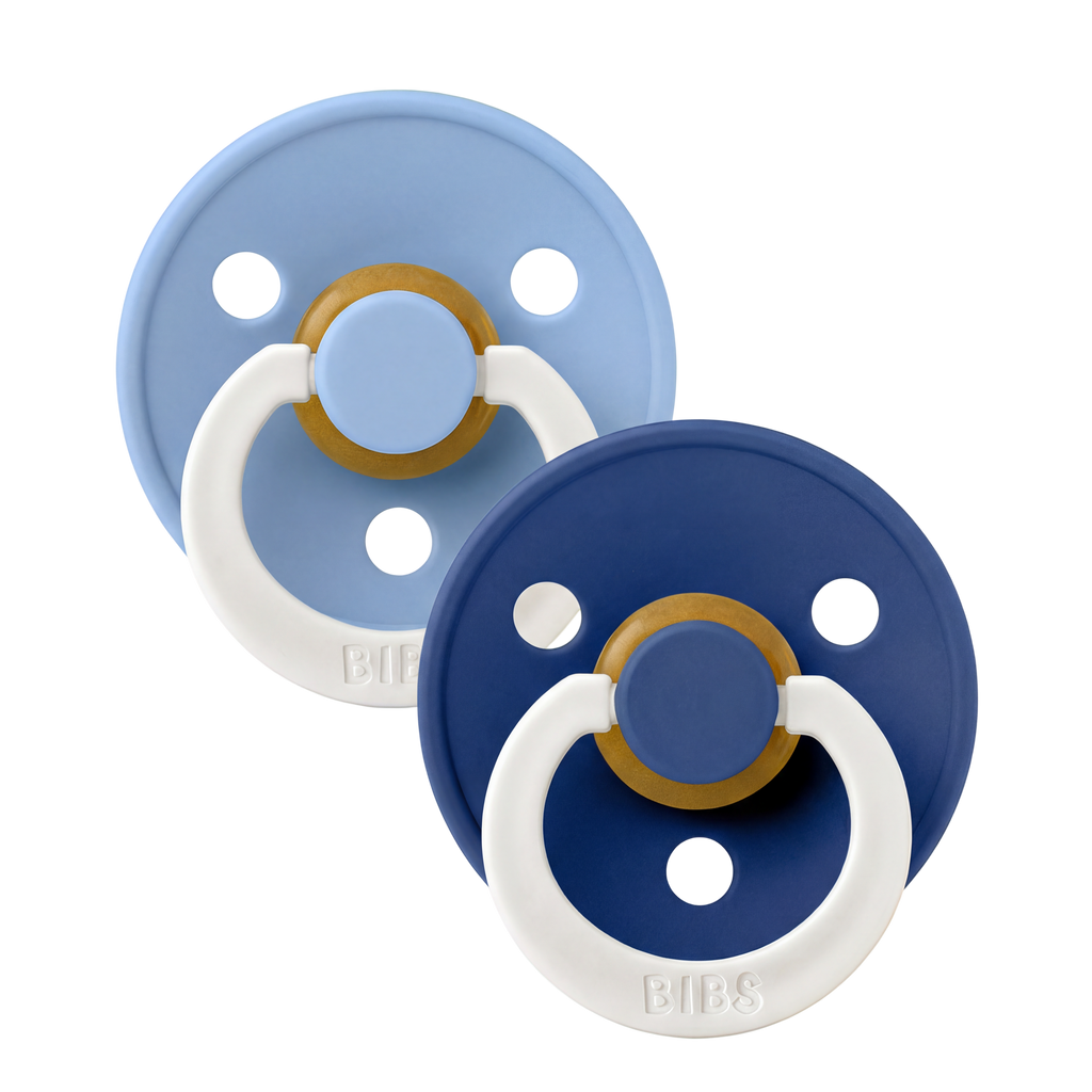 Bibs Set of 2 pacifiers latex - Sky blue / Cornflower - ''Glow in the dark''