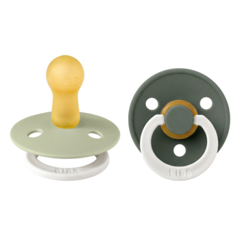 Bibs Set of 2 pacifiers latex - Sage / Pine - ''Glow in the dark''