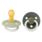 Bibs Set of 2 pacifiers latex - Sage / Pine - ''Glow in the dark''