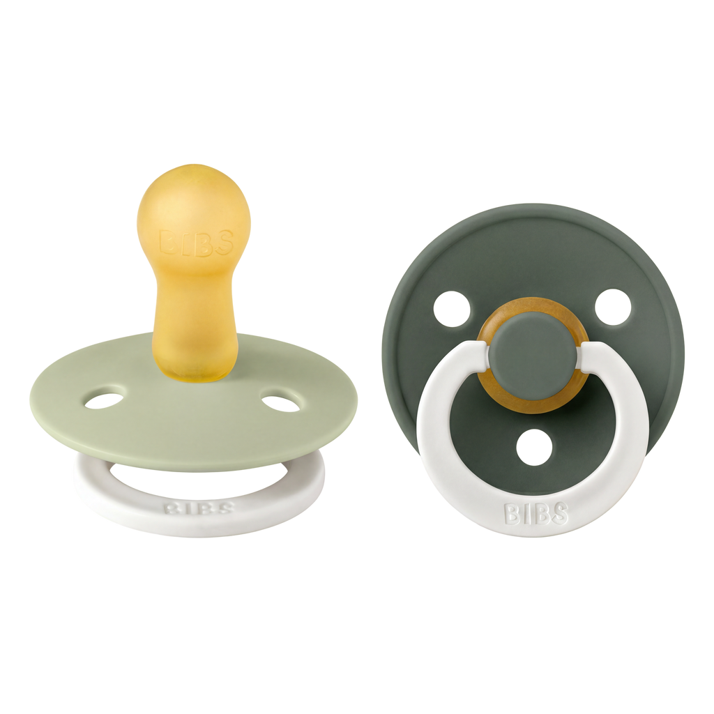 Bibs Set of 2 pacifiers latex - Sage / Pine - ''Glow in the dark''