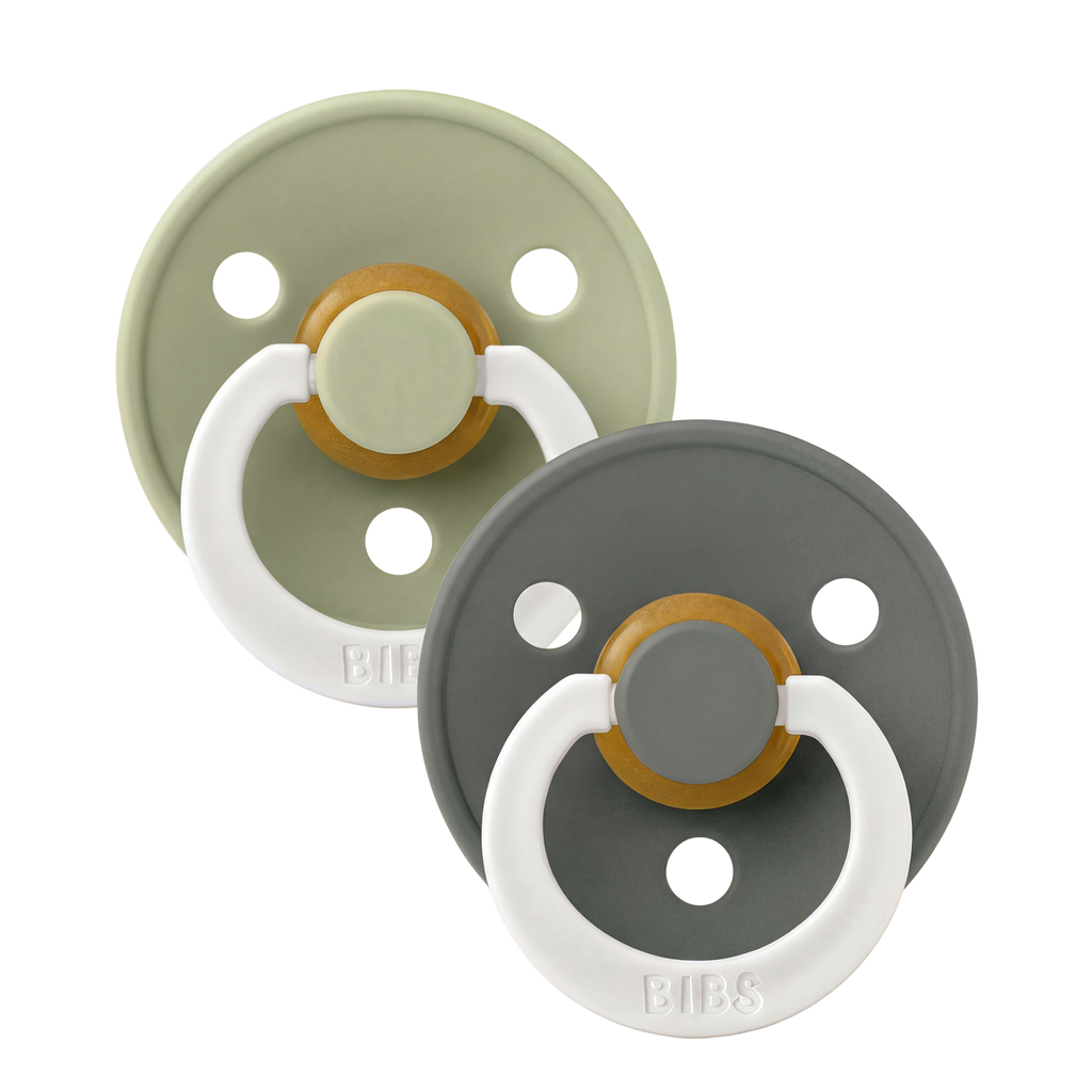 Bibs Set of 2 pacifiers latex - Sage / Pine - ''Glow in the dark''