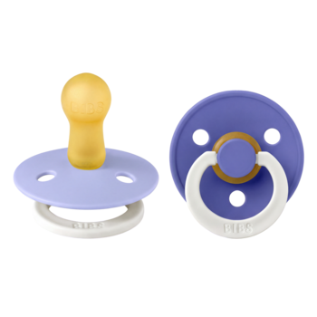 Bibs Set of 2 pacifiers latex - Hush / Grape - ''Glow in the dark'' 6-18m