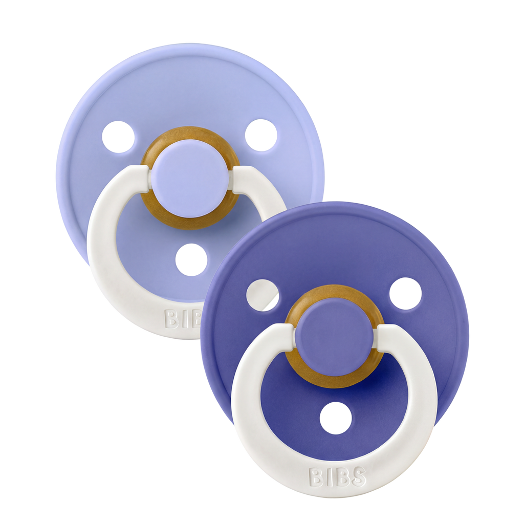 Bibs Set of 2 pacifiers latex - Hush / Grape - ''Glow in the dark'' 6-18m