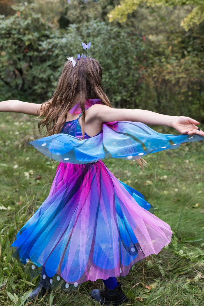 The great pretenders Robe de papillon avec ailes et bandeau - bleu/violet