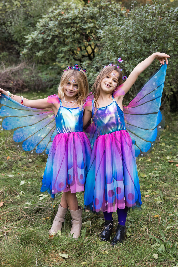 The great pretenders Robe de papillon avec ailes et bandeau - bleu/violet