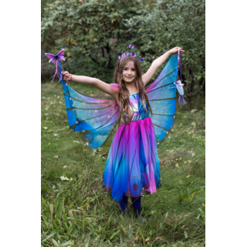 The great pretenders Robe de papillon avec ailes et bandeau - bleu/violet