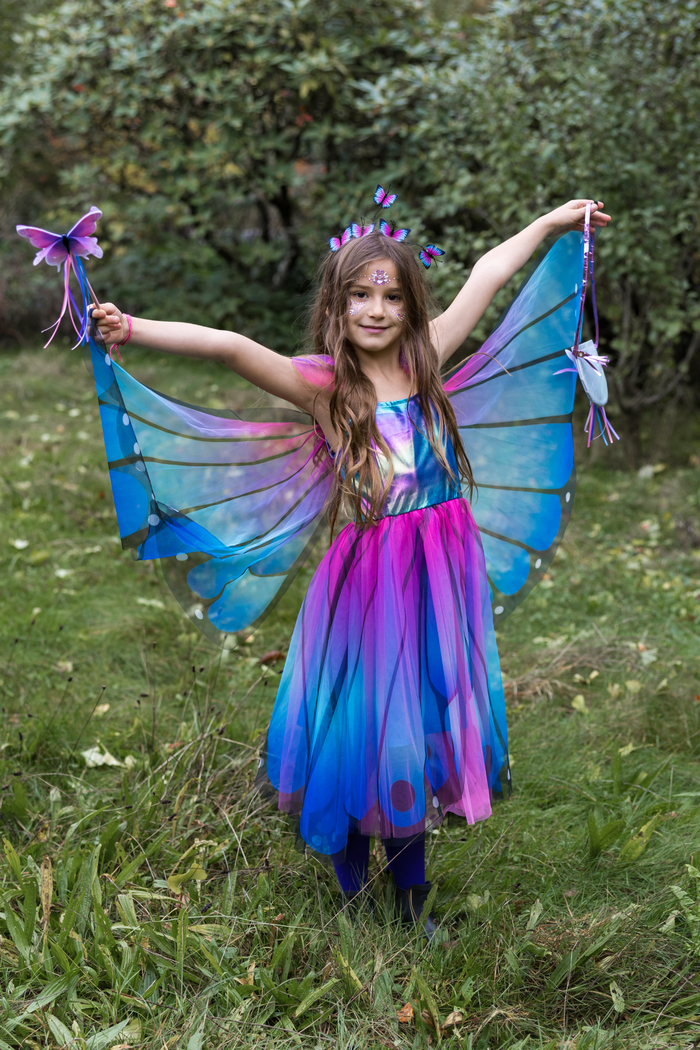 The great pretenders Robe de papillon avec ailes et bandeau - bleu/violet
