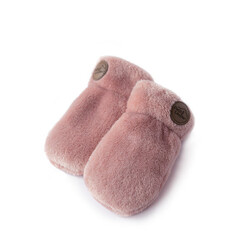 Petit Coulou Mitaine d'hiver en minky pour bébé - Rose