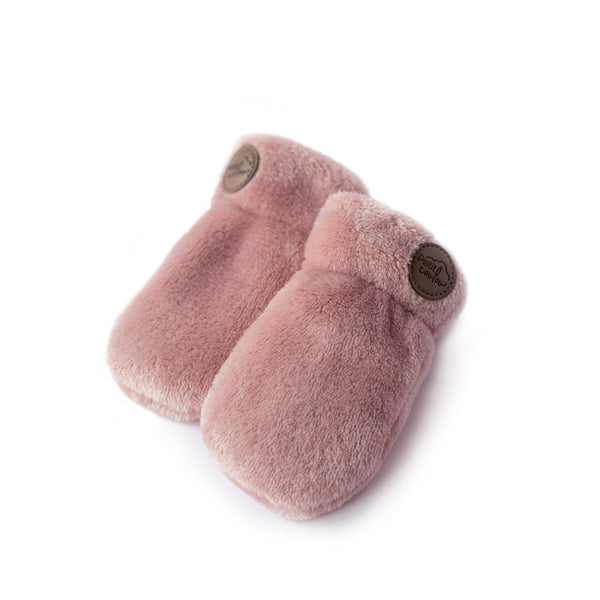 Petit Coulou Mitaine d'hiver en minky pour bébé - Rose