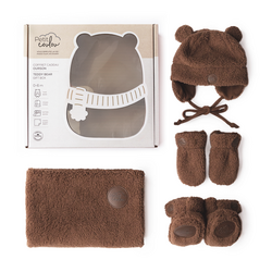 Petit Coulou Coffret cadeau ourson sherpa pour bébé - Brun