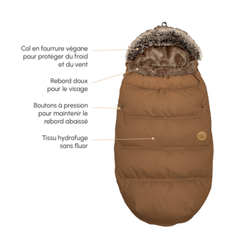 Petit Coulou Housse chancelière pour landau et poussette (-30°C à 10°C) - Caramel