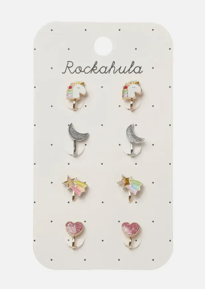 Rockahula Ensemble boucles d'oreilles avec clips - Rainbow Unicorn