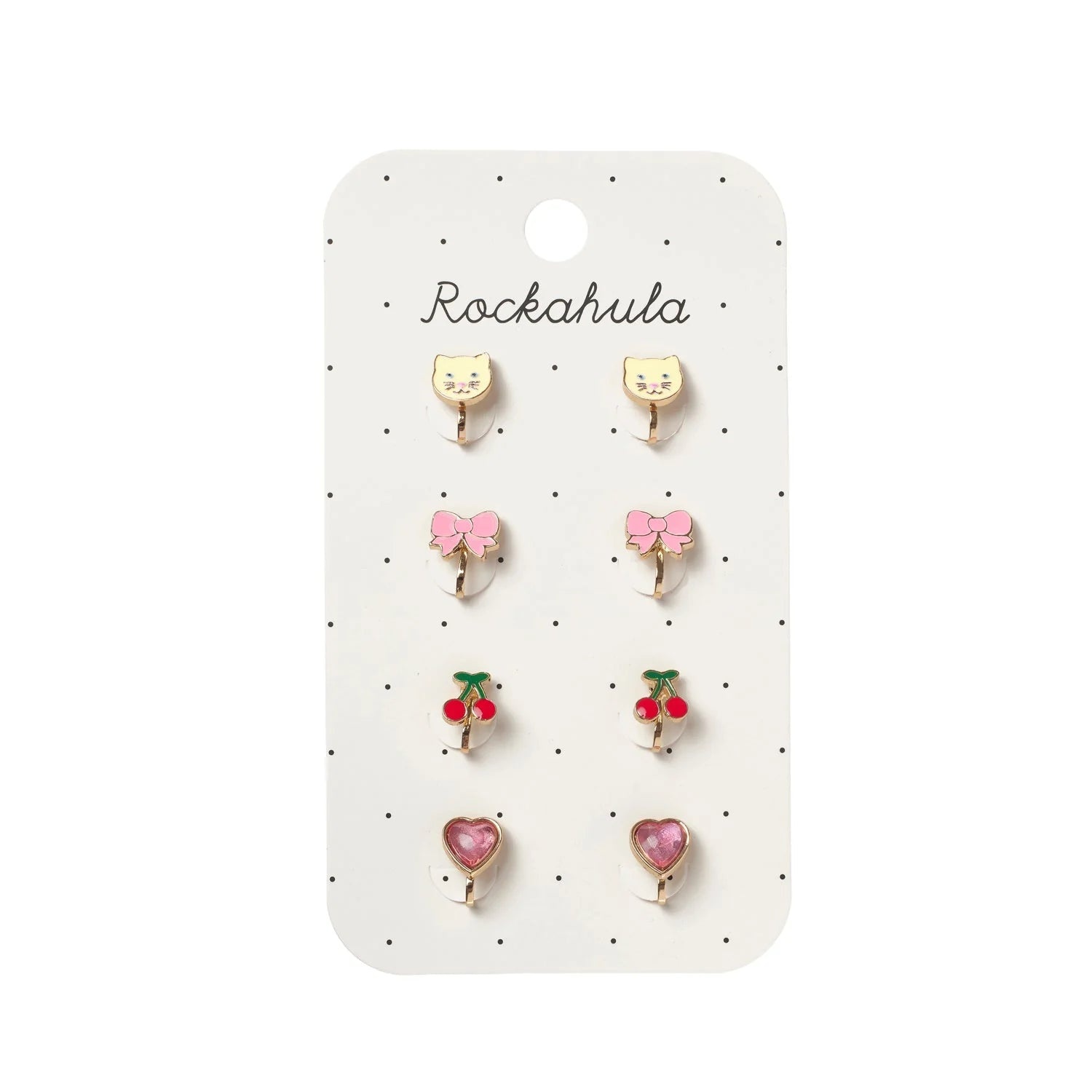 Rockahula Ensemble boucles d'oreilles avec clips - Chat mignon