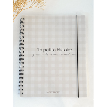 Novembre Boutique Ta petite histoire - Livre de bébé et grossesse 0-5 ans - Damier d'été