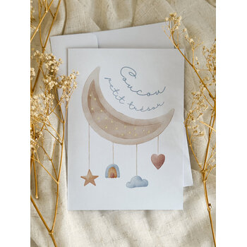 Novembre Boutique Carte de naissance Lune