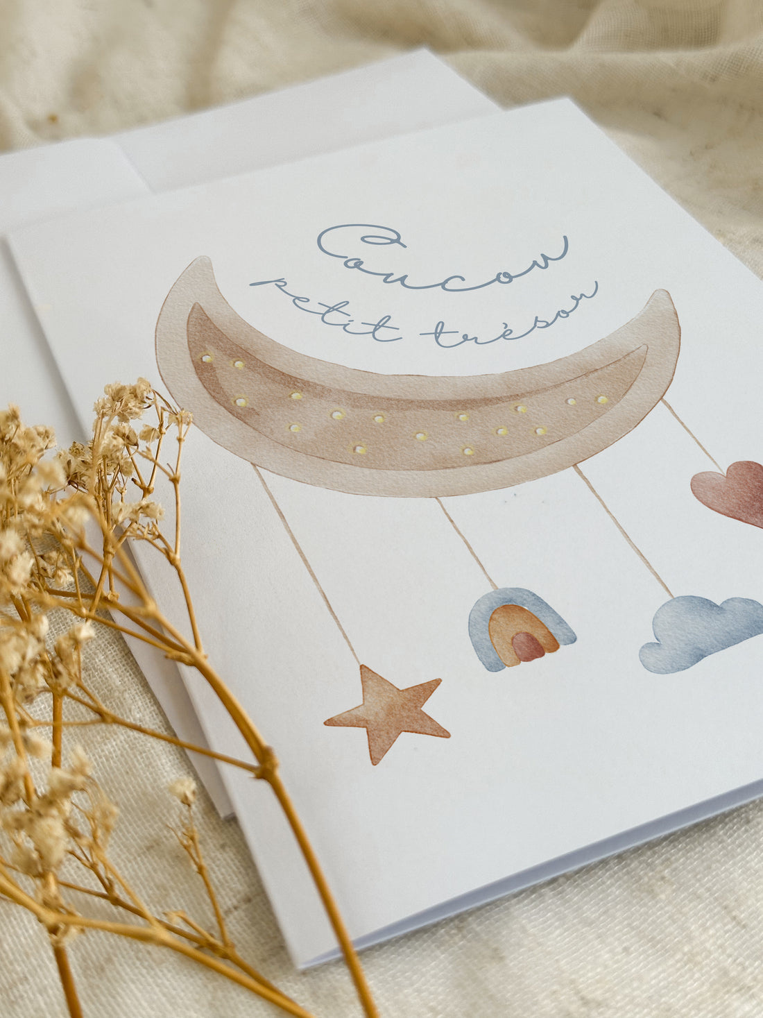 Novembre Boutique Carte de naissance Lune