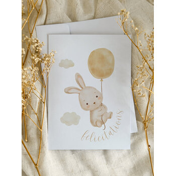 Novembre Boutique Carte de naissance Lapin