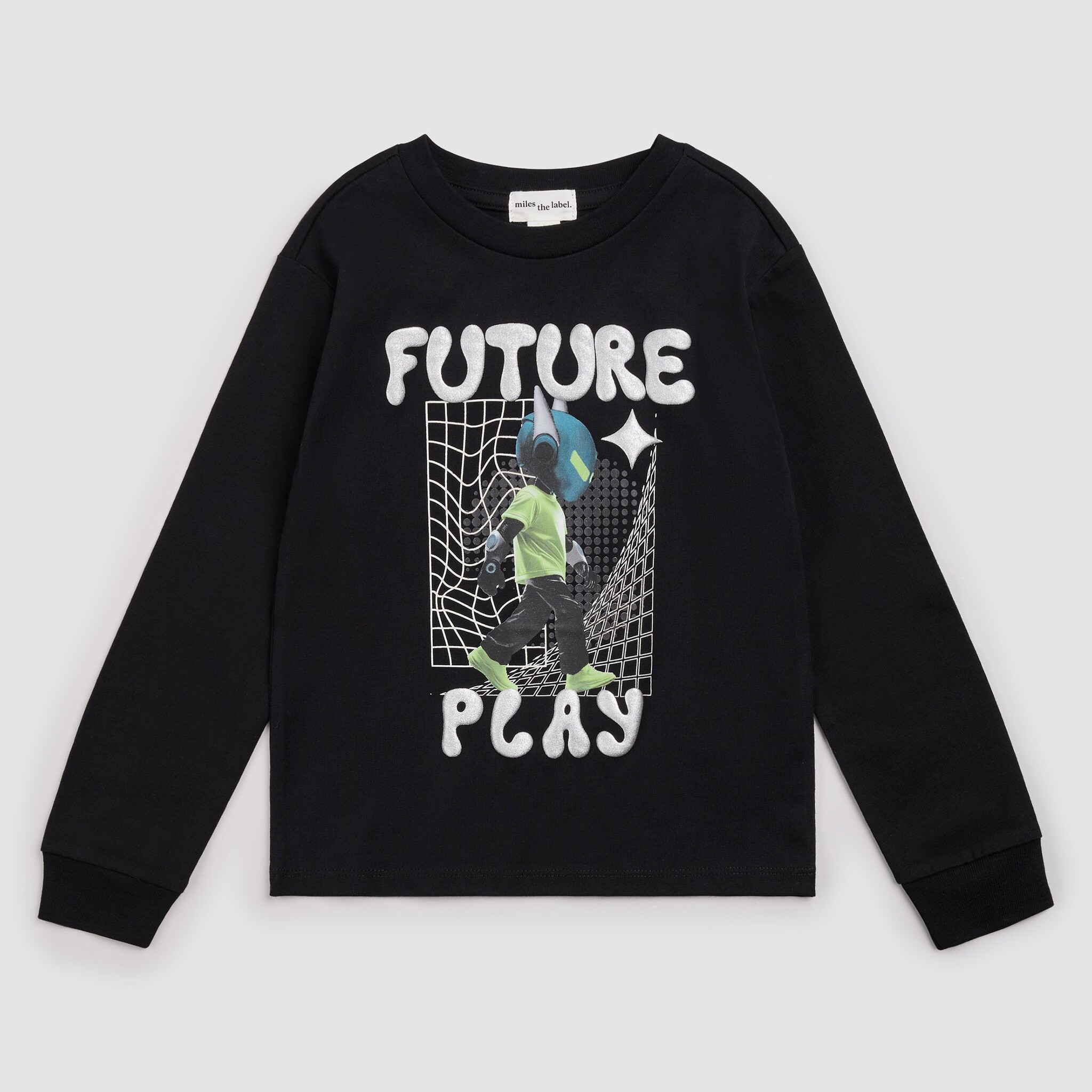 Miles the label Haut noir à imprimé métallique en relief Future Play