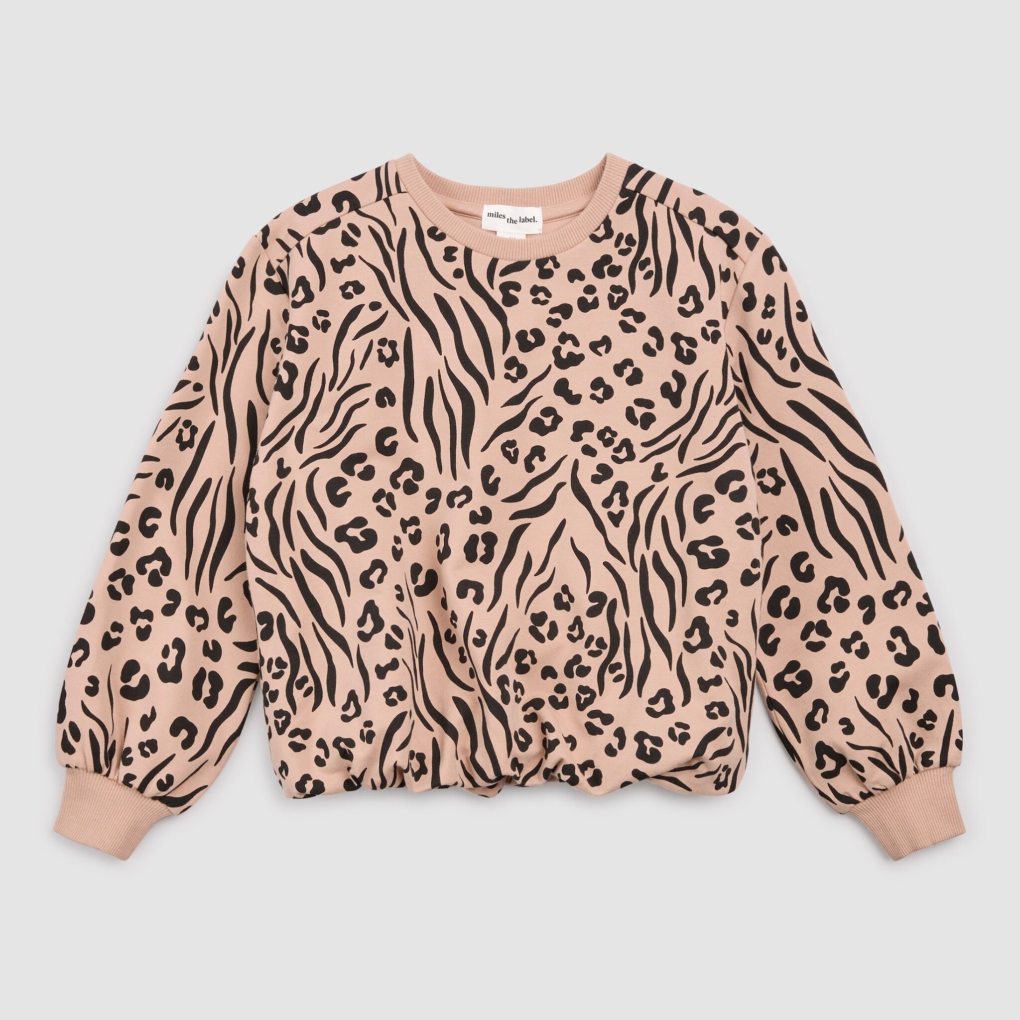 Miles the label Sweatshirt brun clair à imprimé taches et rayures