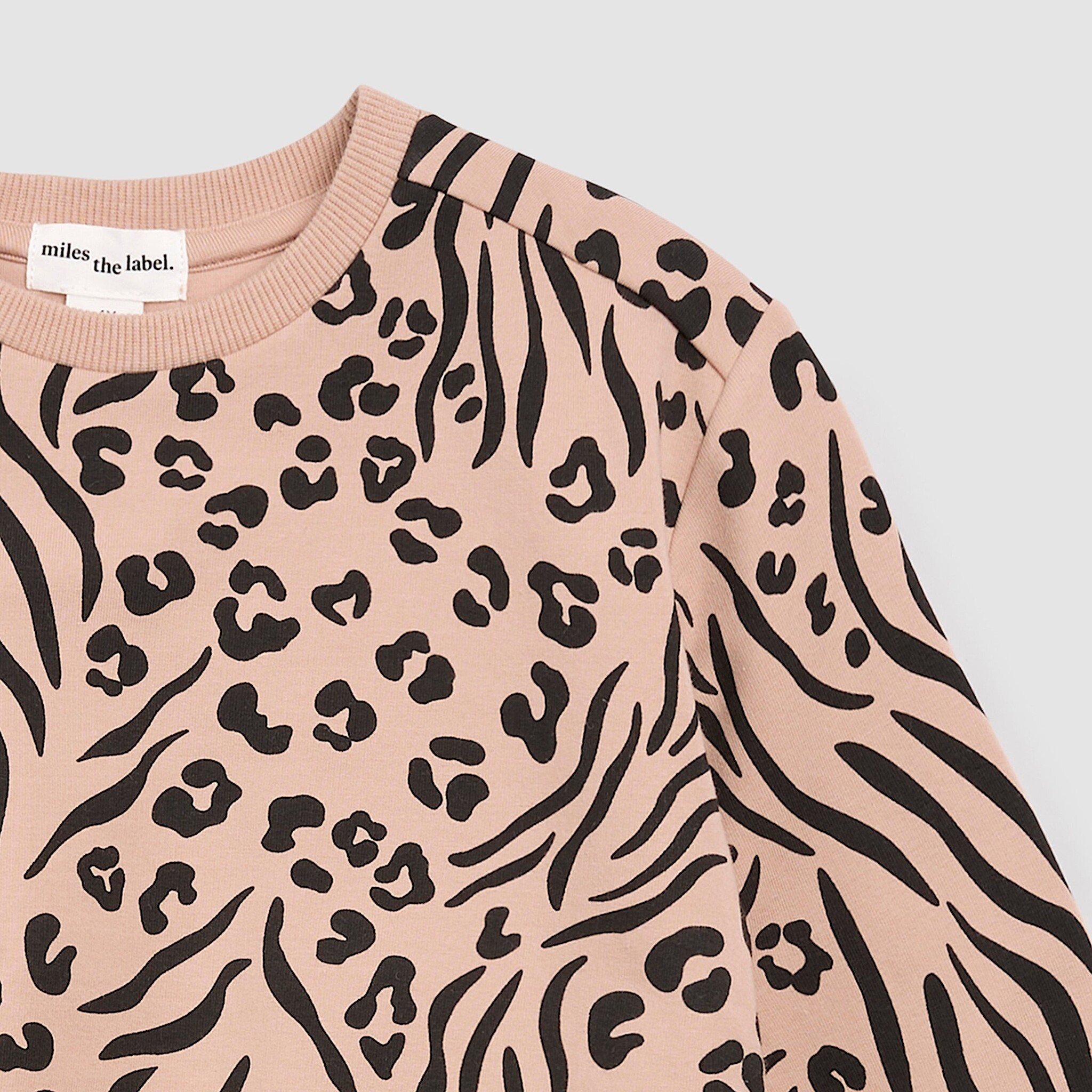 Miles the label Sweatshirt brun clair à imprimé taches et rayures