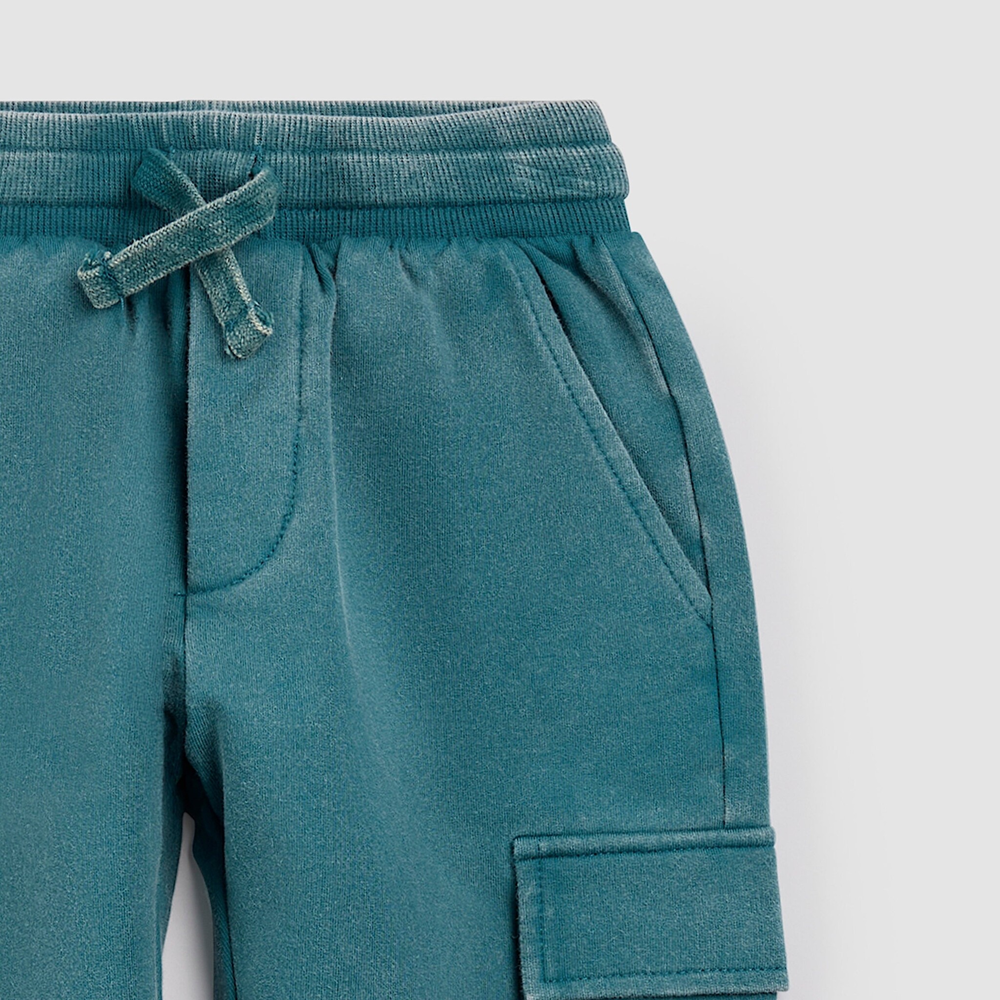 Miles the label Pantalon de jogging cargo en molleton délavé bleu