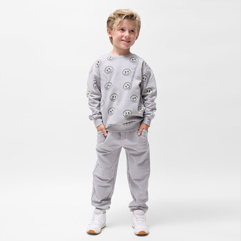 Miles the label Chandail gris fumé à imprimé visages souriants