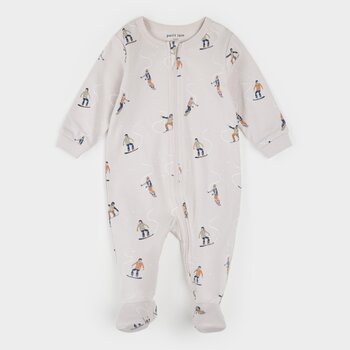 Petit Lem Dormeuse beige à imprimé de ''snowboarder''