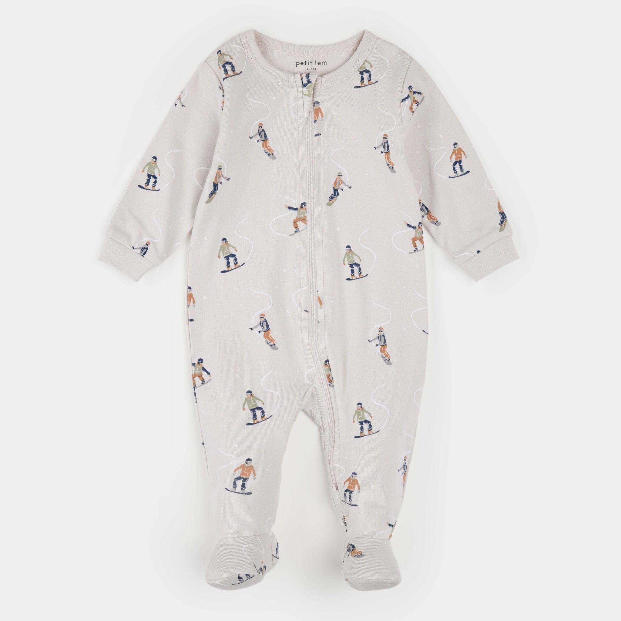 Petit Lem Dormeuse beige à imprimé de ''snowboarder''